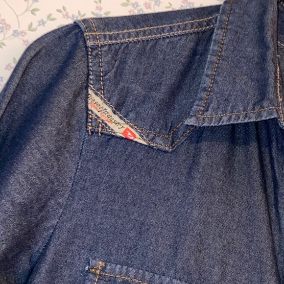 Vintage Diesel Dark Wash  / Button Down Collar Neckline Western Americana Dress - Picture 9 of 13